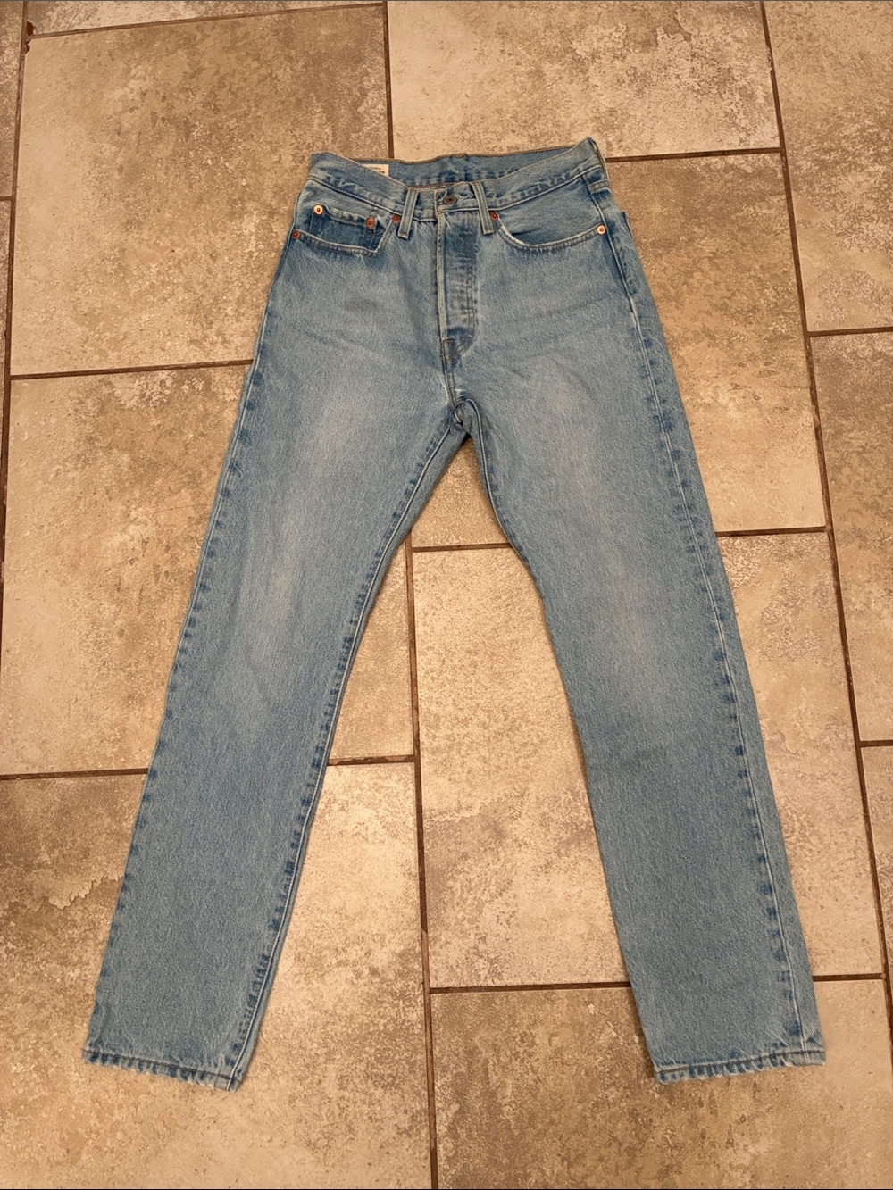 Men's Slim Straight Jeans in Light Blue Denim